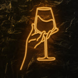 " Drink Wine Wein" LED Neonschild - NEONEVERGLOW