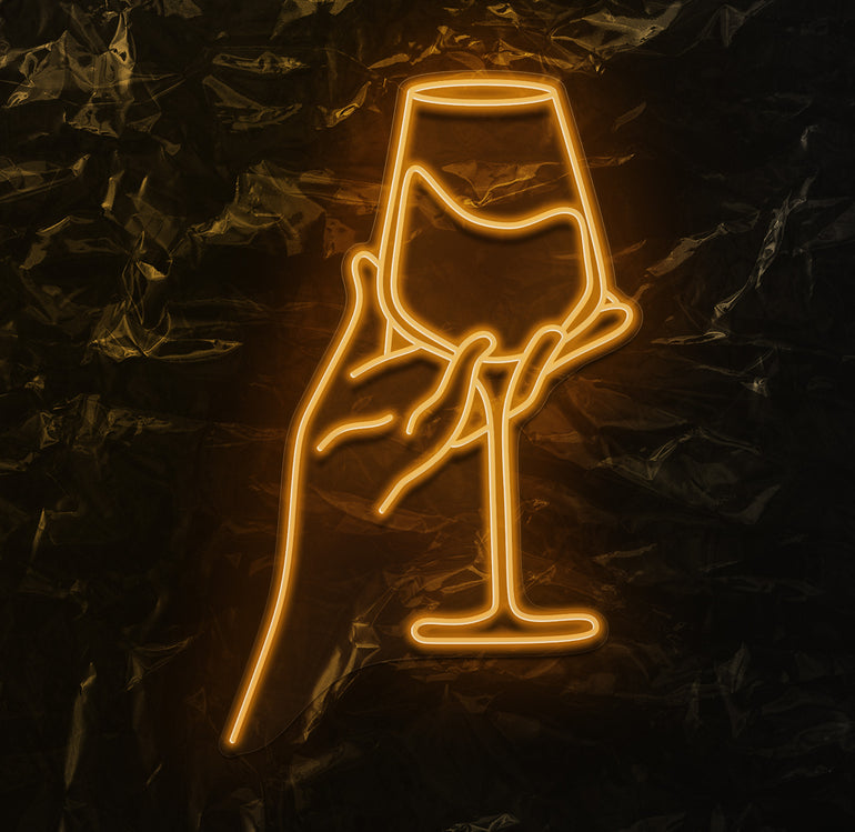 " Drink Wine Wein" LED Neonschild - NEONEVERGLOW