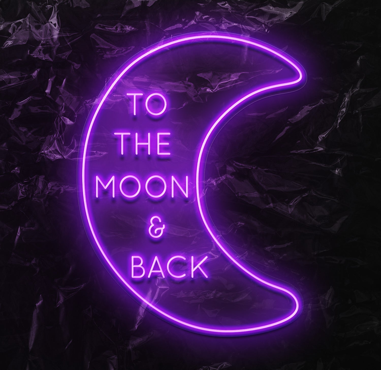 " To The Moon & Back" LED Neonschild - NEONEVERGLOW