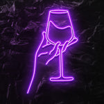" Drink Wine Wein" LED Neonschild - NEONEVERGLOW