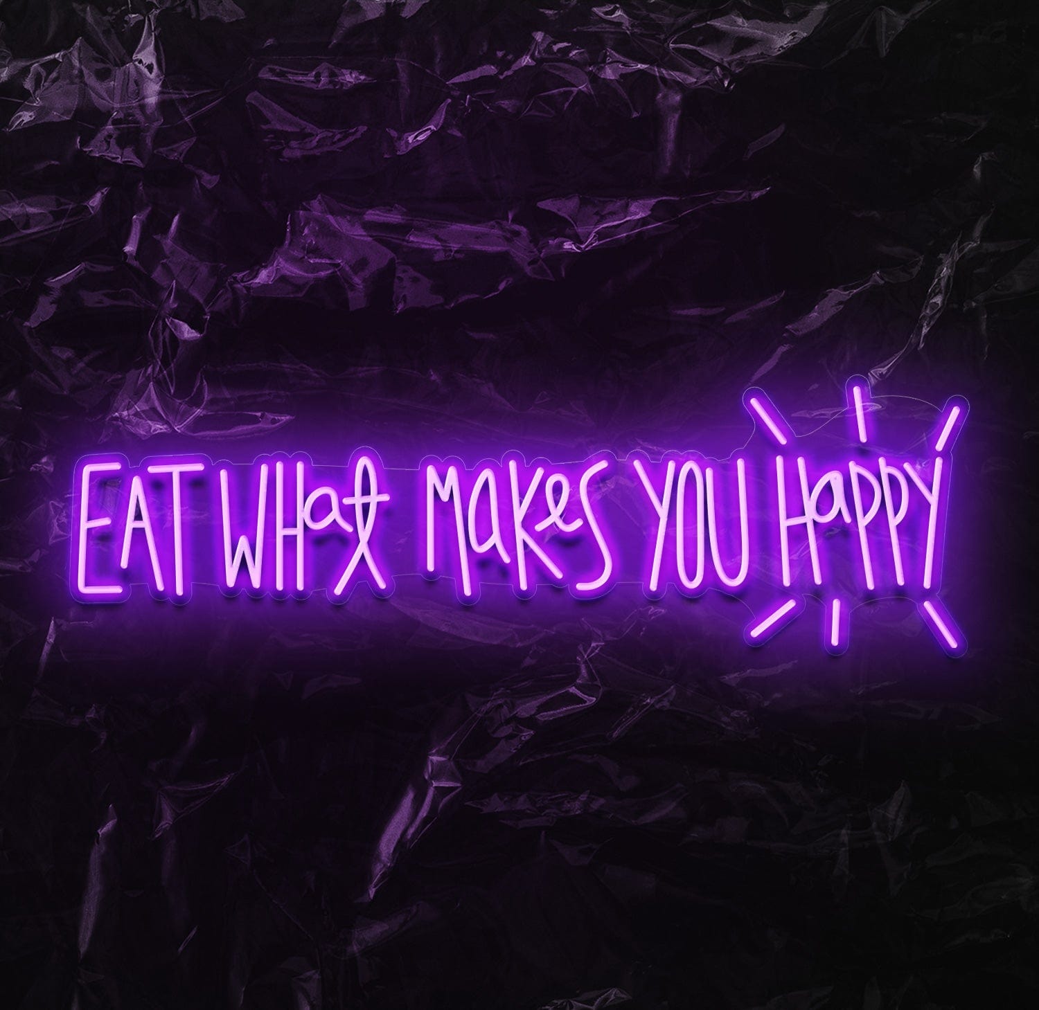 " Eat What Makes You Happy" LED Neon Schriftzug - NEONEVERGLOW