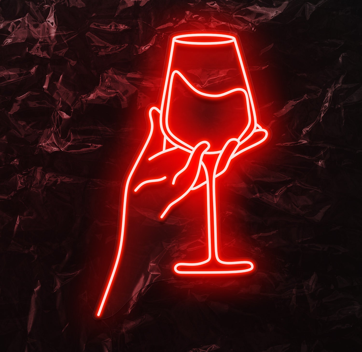 " Drink Wine Wein" LED Neonschild - NEONEVERGLOW