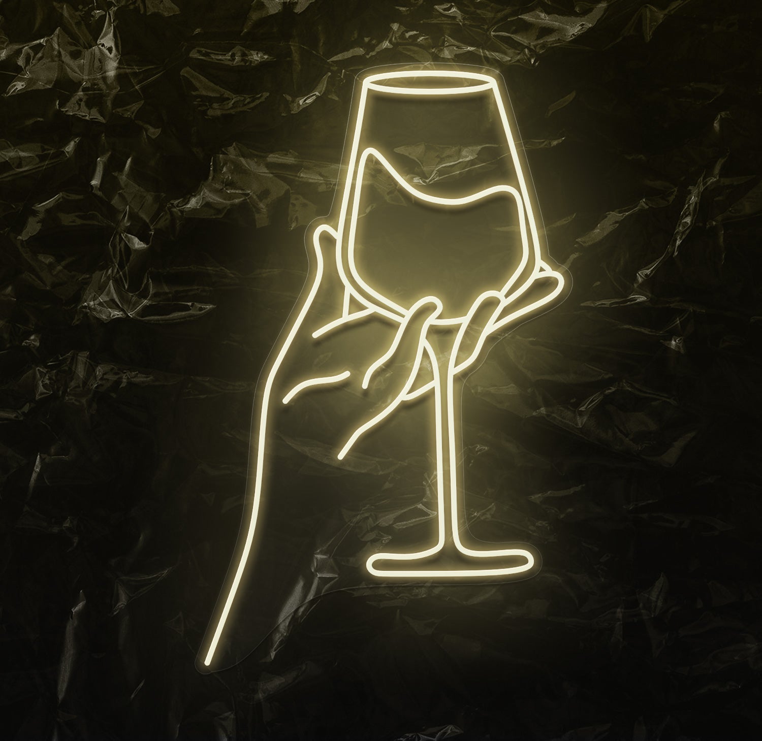 " Drink Wine Wein" LED Neonschild - NEONEVERGLOW