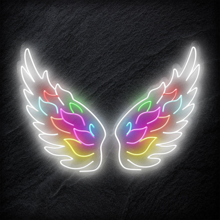 "Mehrfarbige Flügel" LED Neonschild - NEONEVERGLOW