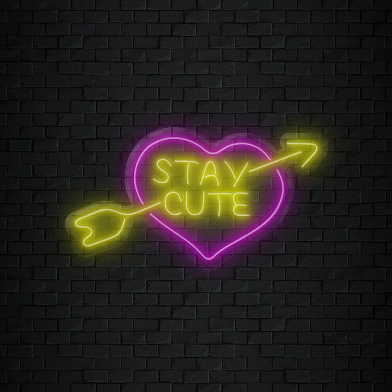 "Stay Cute Liebe" LED Neonschild Sign Schriftzug - NEONEVERGLOW