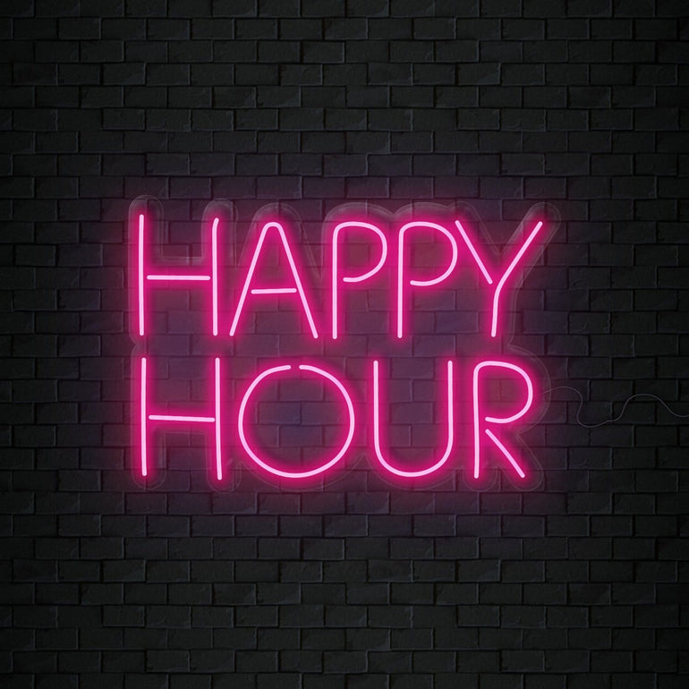 "Happy Hour" LED Neonschild Sign Schriftzug - NEONEVERGLOW