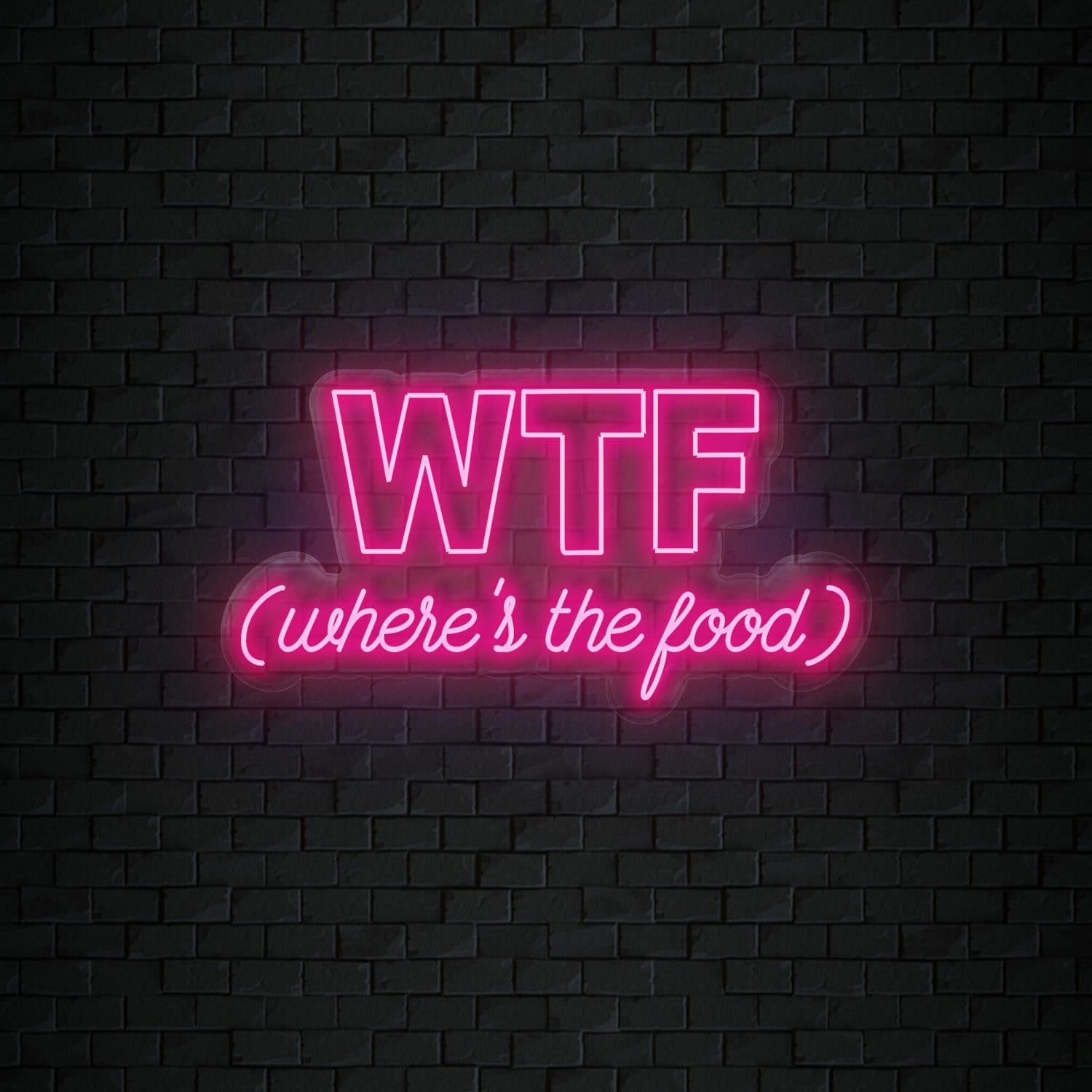 "WTF Where Is The Food" LED Neonschild Sign Schriftzug - NEONEVERGLOW